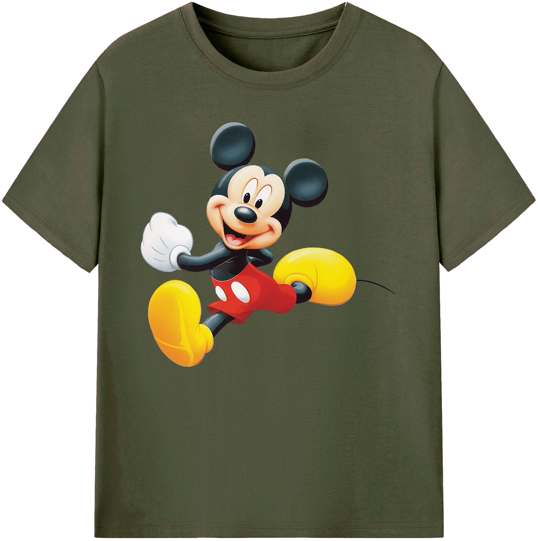 ミッキーマウス Mickey Mouse 綿100％ メンズ半袖Tシャツ｜肌触りやわらか＆通気性